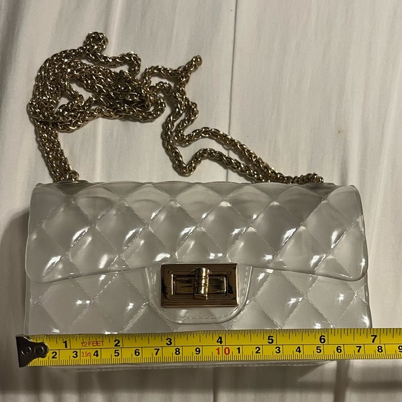 Clear Gold Chain Strap Handbag - Picture 10 of 10